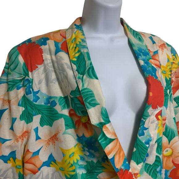 Vintage Penelope Plum Floral Blazer Womens Size M - Picture 2 of 7